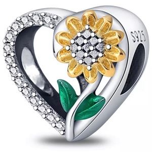 925 Sterling Silver Charms for Bracelets and Necklaces  Butterfly Sunflower